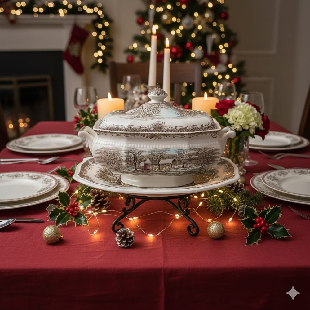 Kensington Ironstone Tureen: Shakespeare Sonnet, Anne Hathaway's Cottage